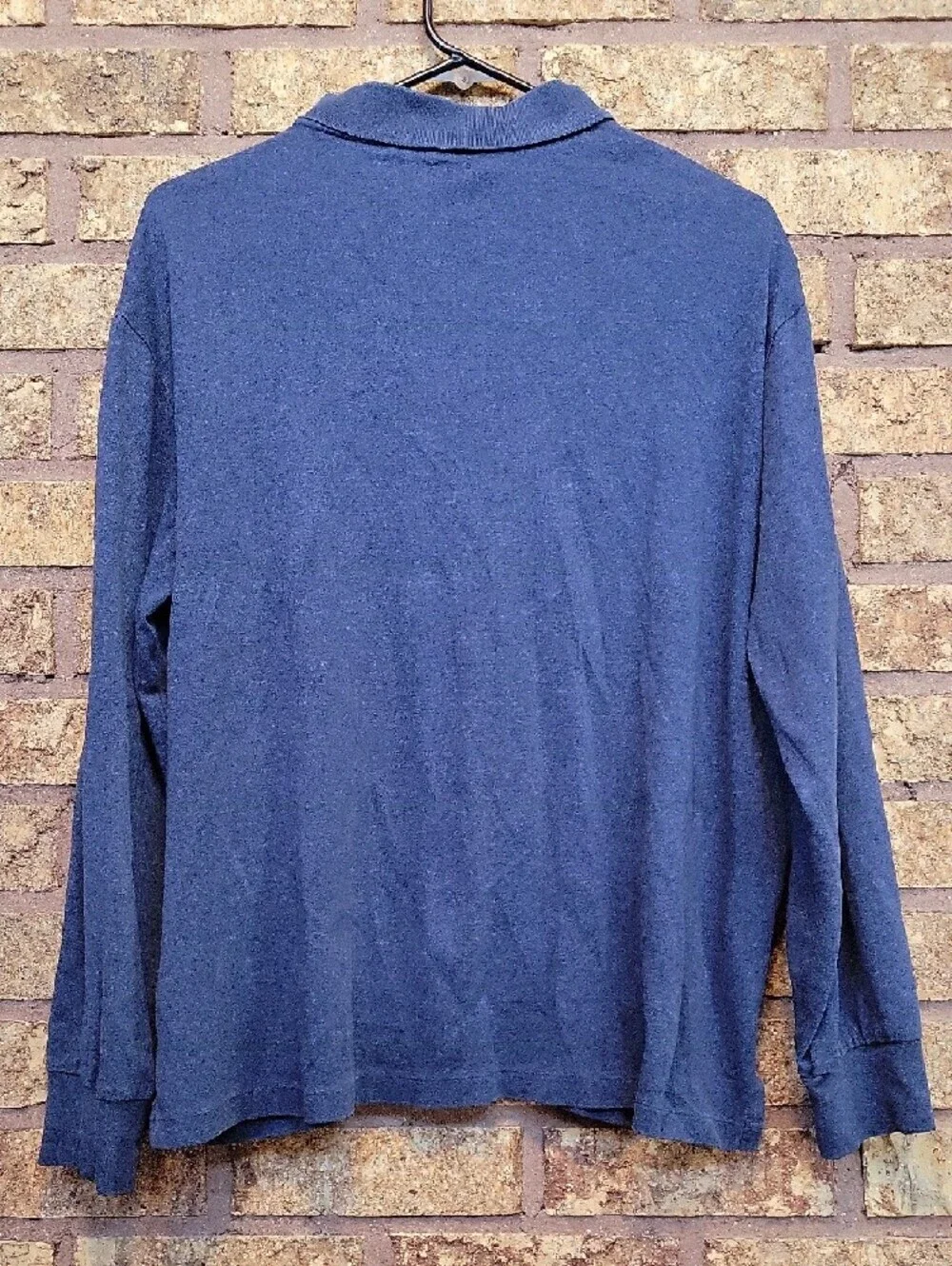 Polo by Ralph Lauren Men's Long-Sleeve Cotton Polo Shirt Navy Blue Size Large